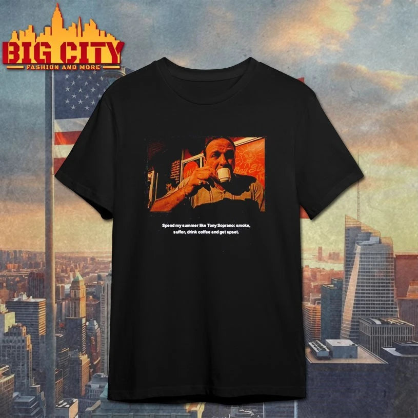 Spend My Summer Like Tony Soprano Smoke Suffer Drink Coffee shirt