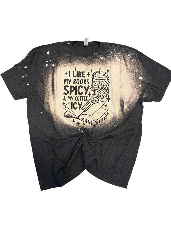 Spicy Book Icy Coffee Crew neck Shirt Hoodie, Sweatshirt | RetroVerseTees.com