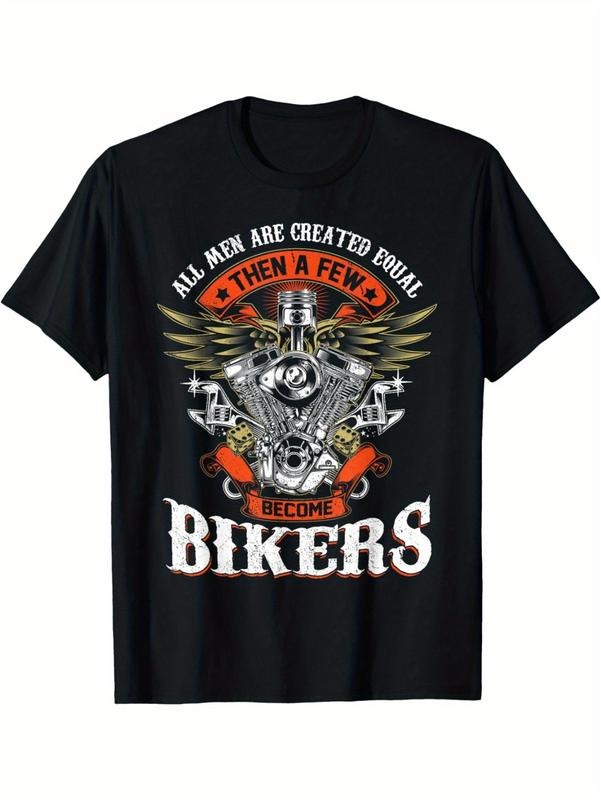 Spiky hair fighters Men Are Created Equal But Few Become Bikers T-Shirt Graphic Streetwear Hoodie, Sweatshirt