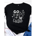 Spiky hair fighters Sit Pocket monsters WB shield Cactus Print Women Lightsaber brand Shirt Short Sleeve WB shield Neck...