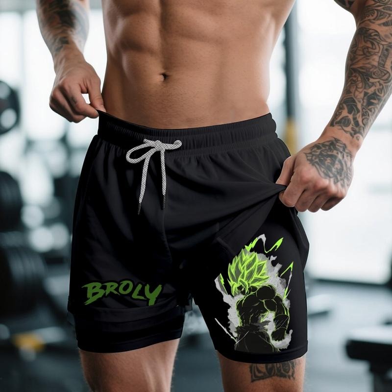 Spiky hair fighters Spiky hair fighters DBZ Broli HB 90s summer men shorts for men jorts outfit men graphic shorts...