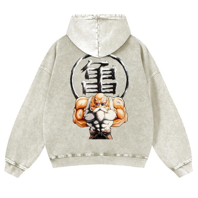 Spiky hair fighters Spiky hair fighters DBZ Master Roshi Unisex Fall Hoodies Men Streetwear Vintage Washed HB 90s Graphic...