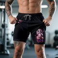 Spiky hair fighters Spiky hair fighters DBZ jorts outfit men HB 90s short shorts summer camo shorts Anime graphic...