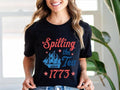 Spilling Tea Since 1773 T Shirt Hoodie Sweater 4th Of July Tee Retro Fourth Of July Shirt Womens 4th Of July America...