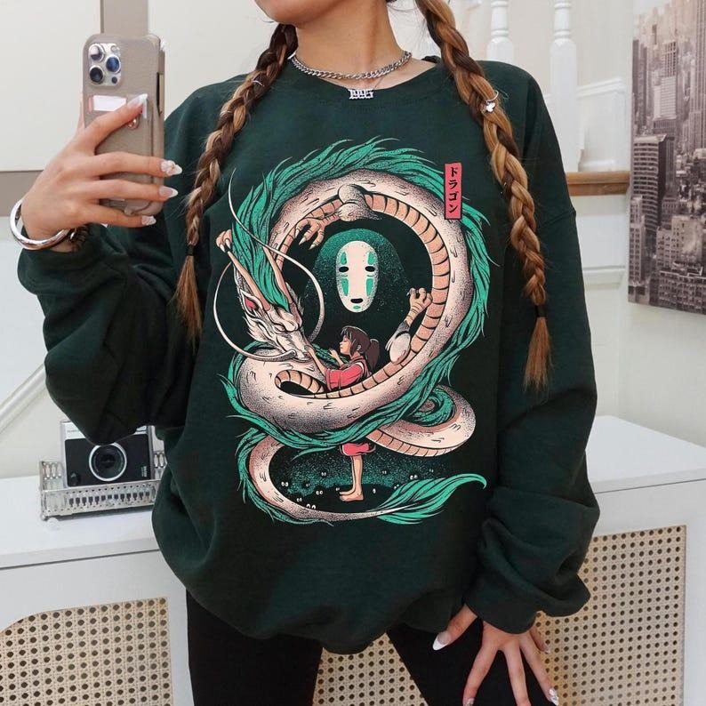 Spirited Away Shirt, Sweatshirt, Hoodie, No Face Shirt, Chihiro Shirt, Haku Shirt, Studio Ghibli Shirt, Hayao Miyazaki