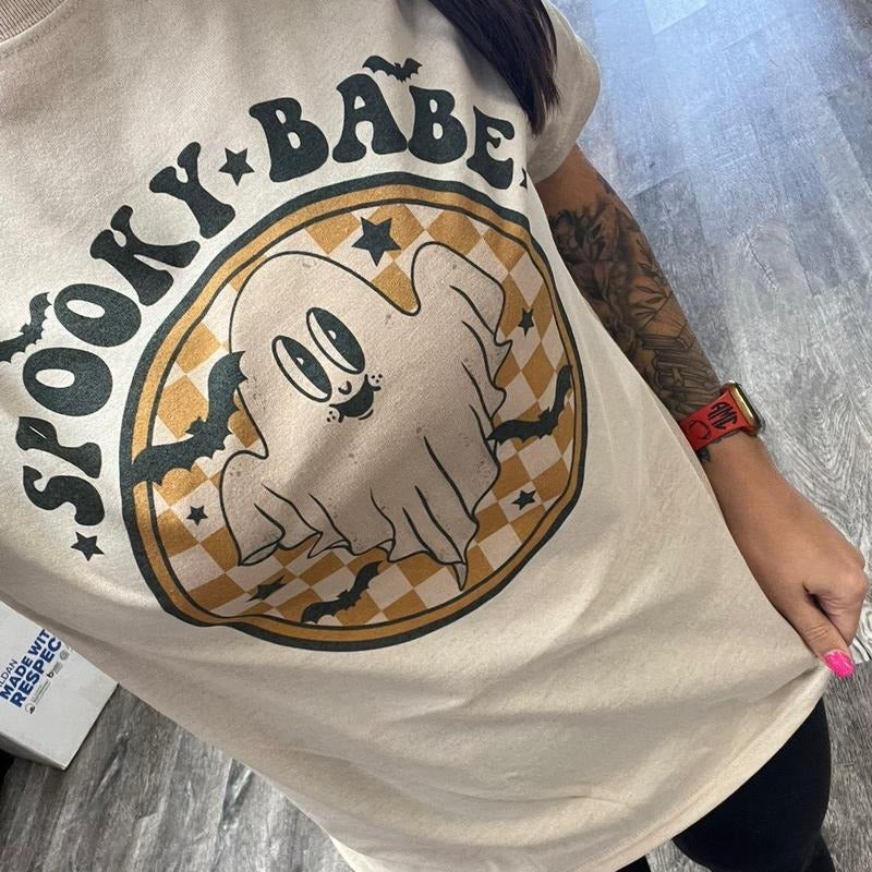 Spooky Babe Shirt Hoodie, Sweatshirt | RetroVerseTees.com
