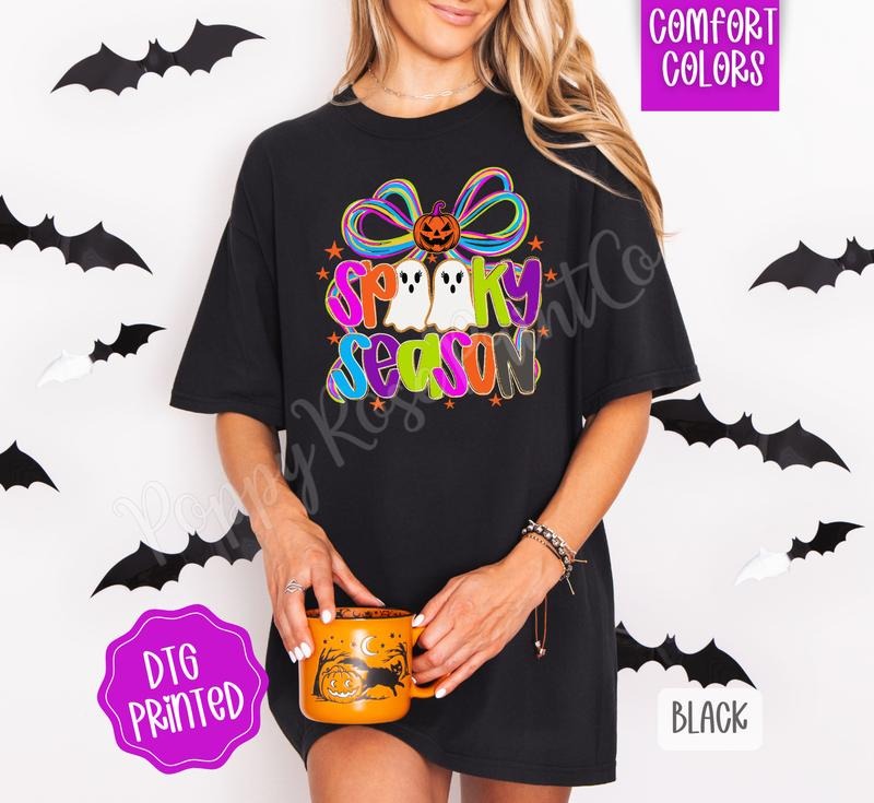 Spooky Season Comfort Colors, Trendy Women's Halloween Tshirt Hoodie, Sweatshirt | RetroVerseTees.com