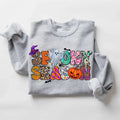 Spooky Season Ghost Sweatshirt, Adorable Ghost Sweatshirt, Halloween Favorite, Ghost-Themed Halloween Gift, Spooky Season...