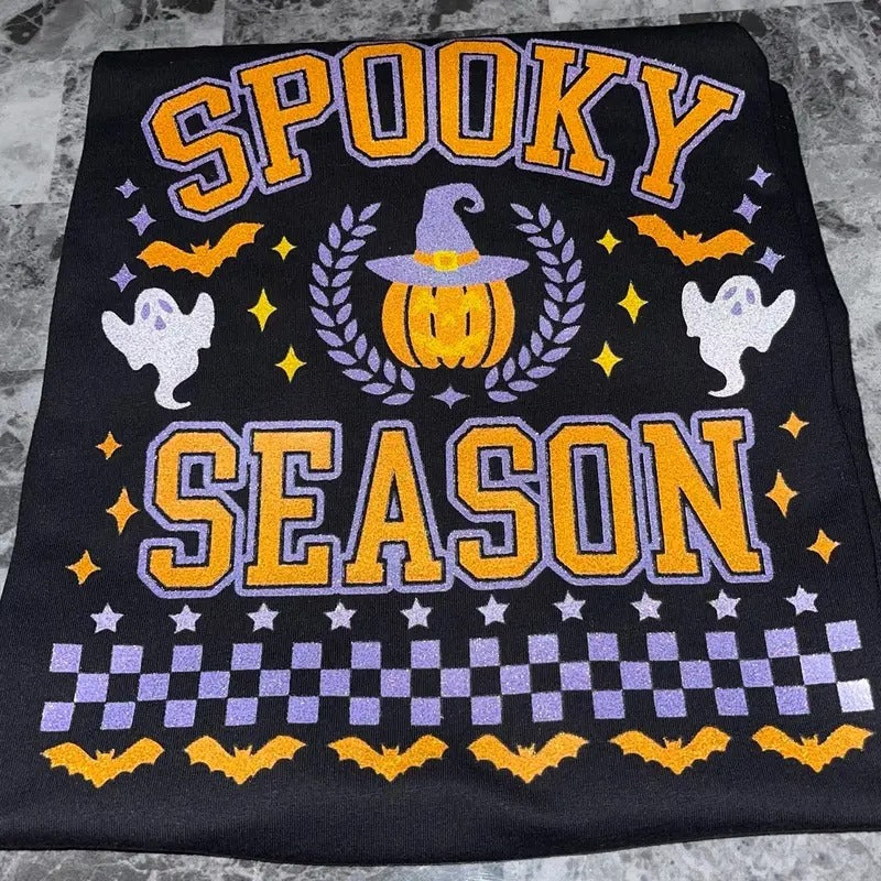 Spooky Season Glitter Fleece Crewneck T-Shirts, Hoodie, Sweatshirt | RetroVerseTees.com