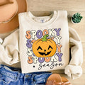 Spooky Season Halloween Spooky Mama Retro Halloween Spooky Season Trendy Pumpkin Fall Halloween Shirt Design TK43GN...