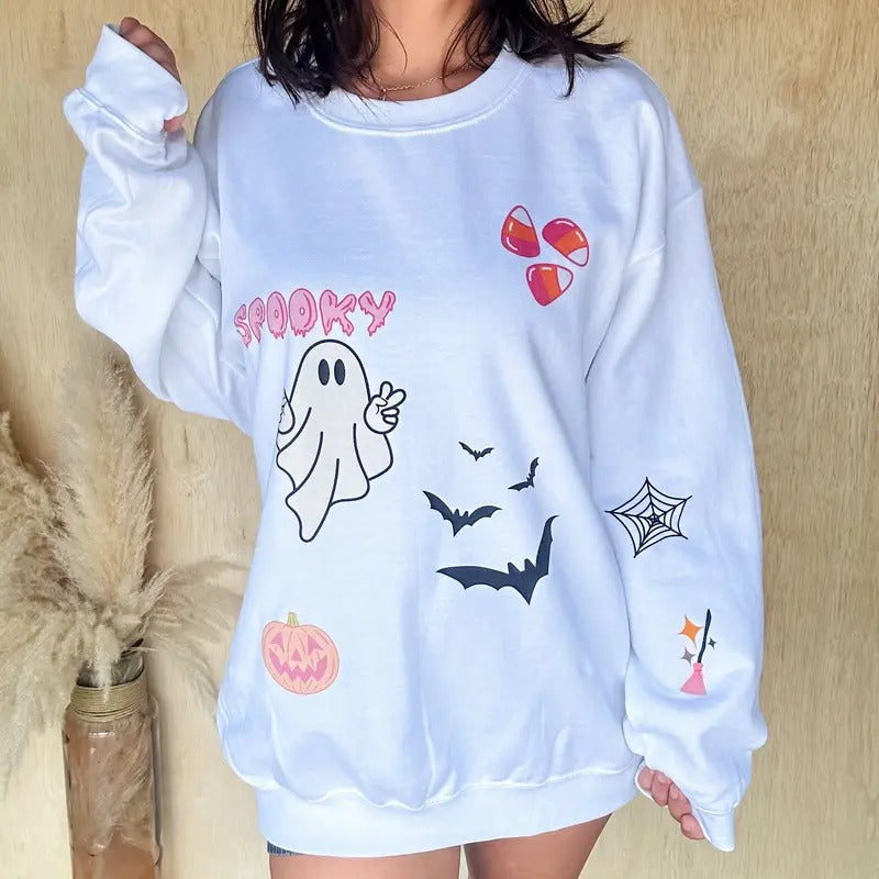 Spooky Sticker Trend Graphic Sweatshirt T-Shirts, Hoodie | RetroVerseTees.com