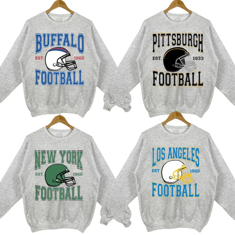 Sport Grey Classic Football Crewneck Sweatshirt - Perfect for All Teams T-Shirts, Hoodie | RetroVerseTees.com