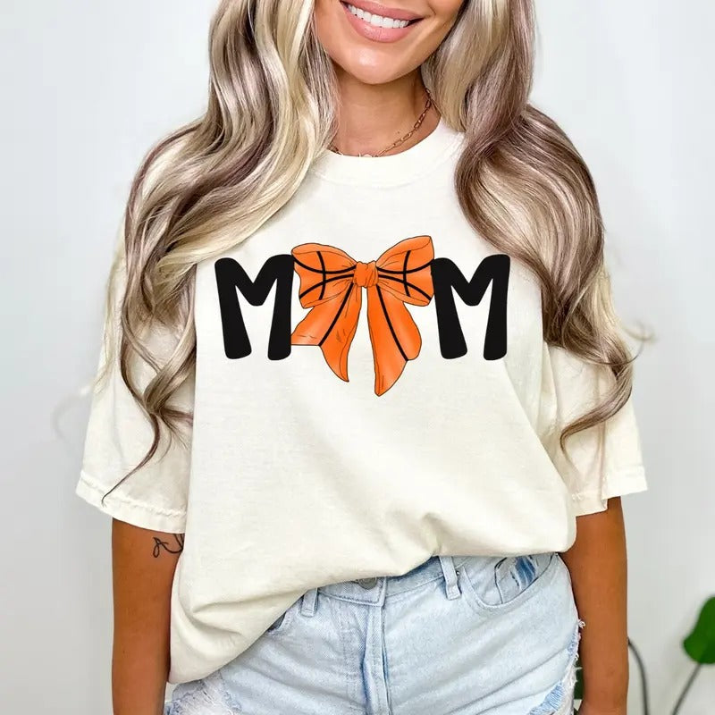 Sports Mom COMFORT COLORS Tee - Coquette Bow Sports Mom Shirt - Game Day Apparel Hoodie, Sweatshirt | RetroVerseTees.com
