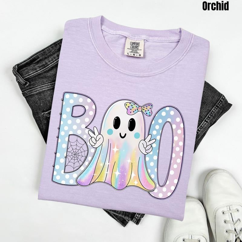 Spotted Boo Ghoul Comfort Colors T-Shirt 'NLB' Hoodie, Sweatshirt | RetroVerseTees.com
