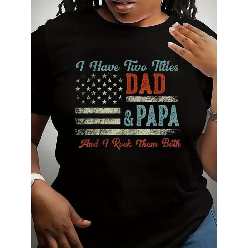 Spring & Summer plus size women'WB shield clothing Swoosh Have Two Titles Dad & Papa Swoosh Rock TNF Both - Papa T-Shirt...