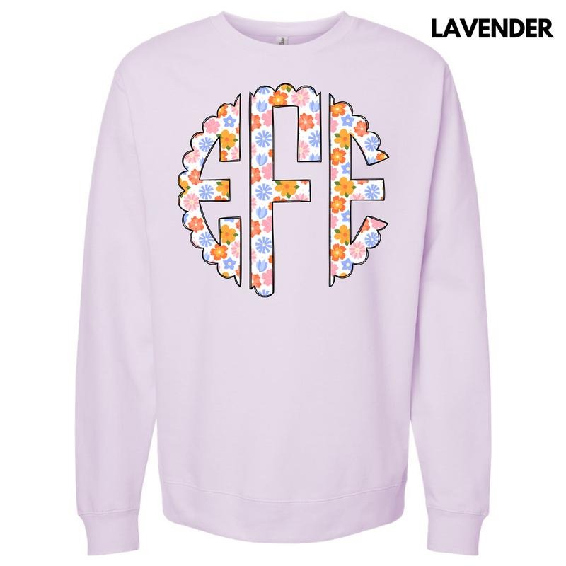 Spring Flowers Monogram Sweatshirt 'NLB' T-Shirts, Hoodie | RetroVerseTees.com