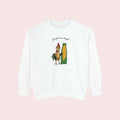 Chicken Joe Surfs Up Men's Unisex Sweatshirt - Printed Long Sleeve Crew Neck Slim Fit Medium Casual Top -...