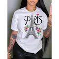 Summer/ Spring women'WB shield clothing, Paris Eiffel Tower printed T-shirt, short-sleeved crew neck casual top style 02...