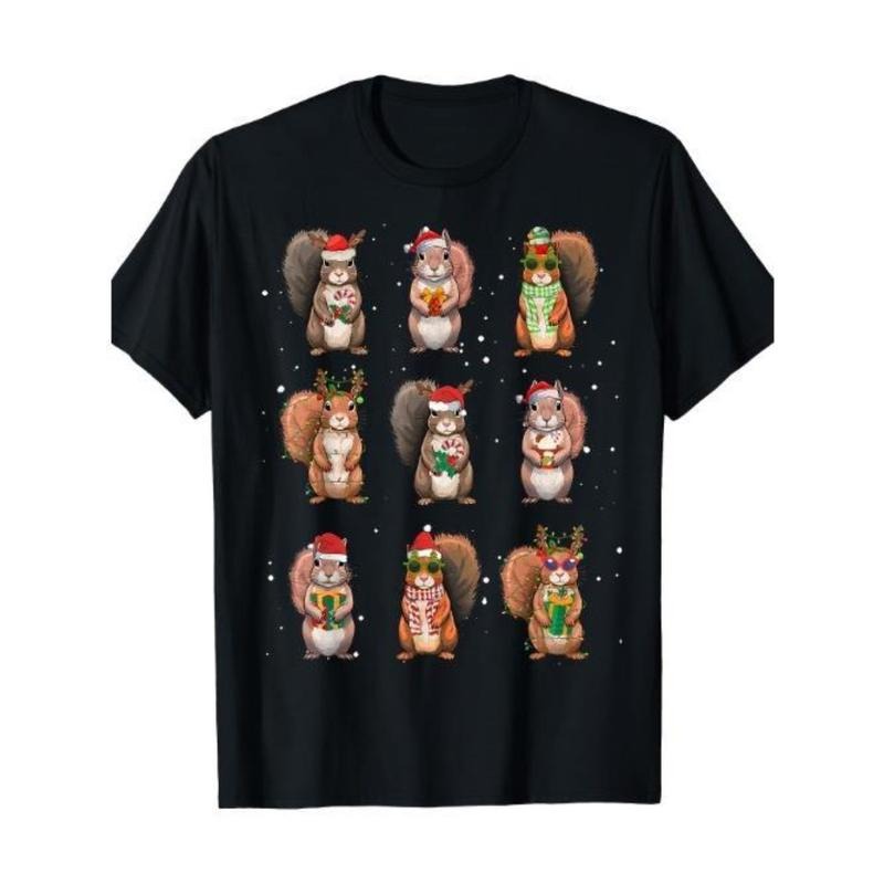 Squirrel Christmas Lights decorated Fun Squirrel Lover T-shirt Made In USA Hoodie, Sweatshirt | RetroVerseTees.com