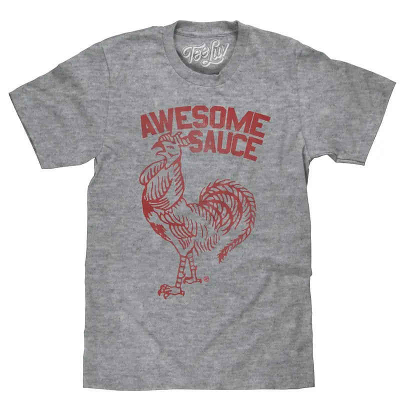 Sriracha Awesome Sauce T-Shirt - Gray Hoodie, Sweatshirt | RetroVerseTees.com