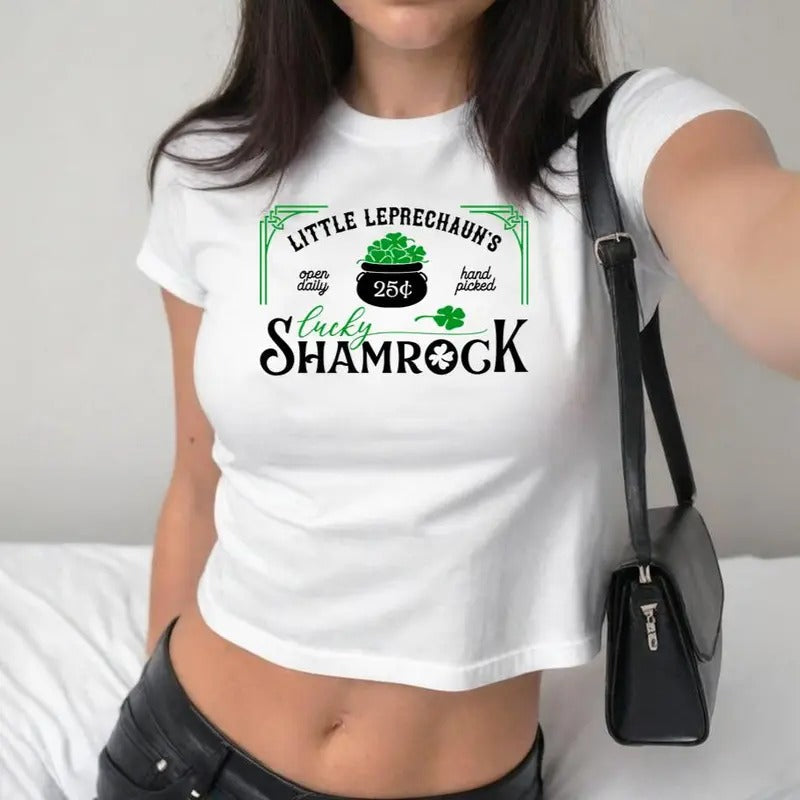 St. Patricks Day Baby Tee For Women, St Pattys Day Baby Tee For Women, Saint Patricks Day Baby Tee, Lucky Irish Shamrock...