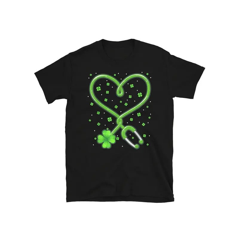 St. Patrick'S Day T-shirt Men'S T-Shirt- Cotton Crew Neck, Short Sleeve, Casual Printed Tee with Clover Nurse Design,...