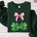 St Patrick Day Coquette Bow Sweatshirt, St Patrick Shirt, Lucky Shamrock Sweatshirt, Happy Irish Sweatshirt, Trendy Irish...