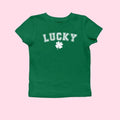St Patrick's Day Y2k Baby Tee, Lucky Baby Tee, Shamrock Baby Tee, Downtown Girl, St Pats Day Shirt, Baby Tee Women...