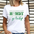 St Patricks Day Howdy T-Shirt, Western St Patrick's Shirt, Howdy Go Lucky Tee, Funny St Patty's Day Tee, Shamrock Gifts...