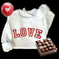 St Valentine's Love Puff Lettering Sweatshirt Womenswear Crewneck Pullover T-Shirts, Hoodie | RetroVerseTees.com
