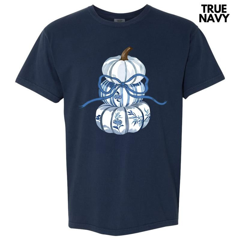 Stacked Blue Pumpkin Trio Comfort Colors T-Shirt 'NLB' Hoodie, Sweatshirt | RetroVerseTees.com
