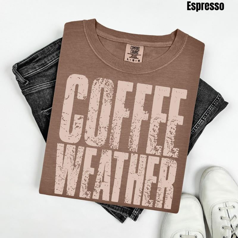 Stacked Coffee Weather Comfort Colors T-Shirt 'NLB' Hoodie, Sweatshirt | RetroVerseTees.com
