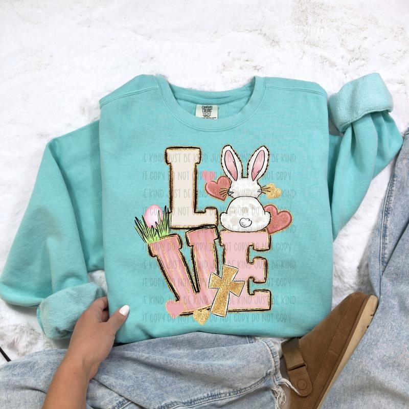 Stacked Love Bunny DTF Transfers - THIS IS NOT A SHIRT Hoodie, Sweatshirt | RetroVerseTees.com