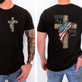 Stand For TNF Flag Kneel For TNF Cross 4th FOG July 2 Sided T-Shirt, Graphic Tees for Men for Women Cotton Fabric Casual...