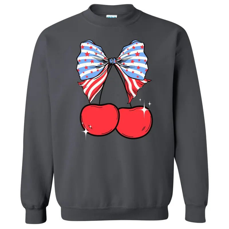Star Spangled Cherry Coquette Sweatshirt 'NLB' T-Shirts, Hoodie | RetroVerseTees.com