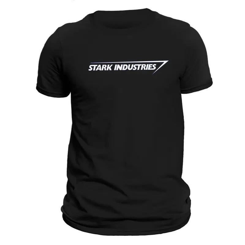 Stark Industries Men's T-shirt Casual Classic Cotton Crewneck Soft Top with Logo Hoodie, Sweatshirt | RetroVerseTees.com