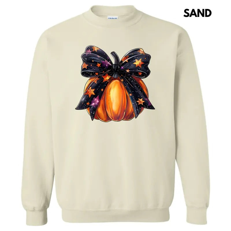 Starry Bow Pumpkin Sweatshirt 'NLB' T-Shirts, Hoodie | RetroVerseTees.com