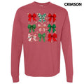 Starry Christmas Bow Collage Long Sleeve Comfort Colors T-Shirt 'NLB' Hoodie, Sweatshirt | RetroVerseTees.com