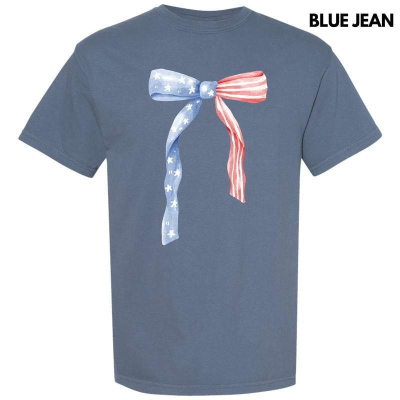 Stars & Stripes Bow Comfort Colors T-Shirt 'NLB' Hoodie, Sweatshirt | RetroVerseTees.com
