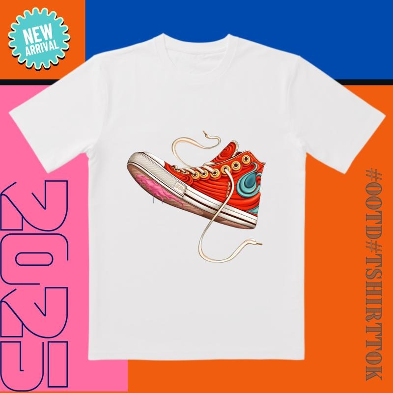 Statement sneaker graphic on T-shirt-your new OOTD essential! Hoodie, Sweatshirt | RetroVerseTees.com