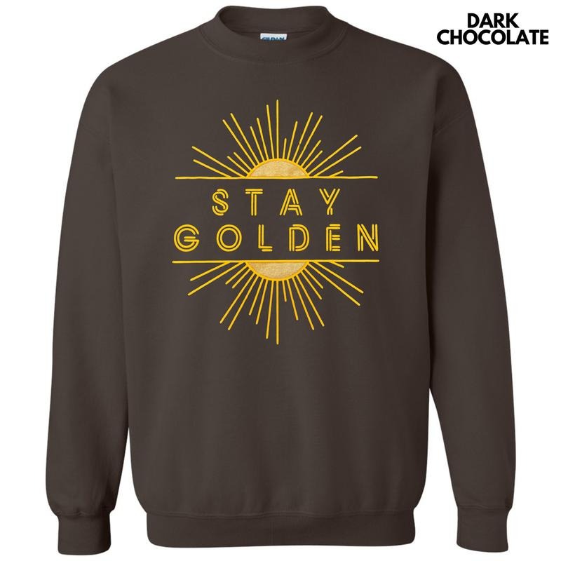 Stay Golden Puff Sweatshirt T-Shirts, Hoodie | RetroVerseTees.com