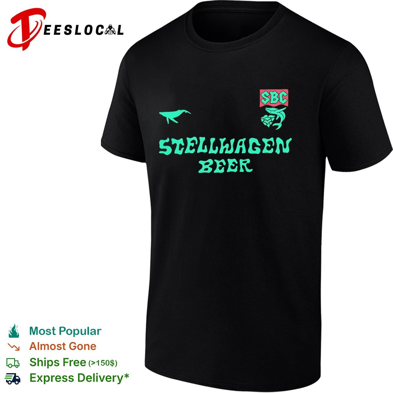 Stellwagen Beer SBC Whale Logo shirt