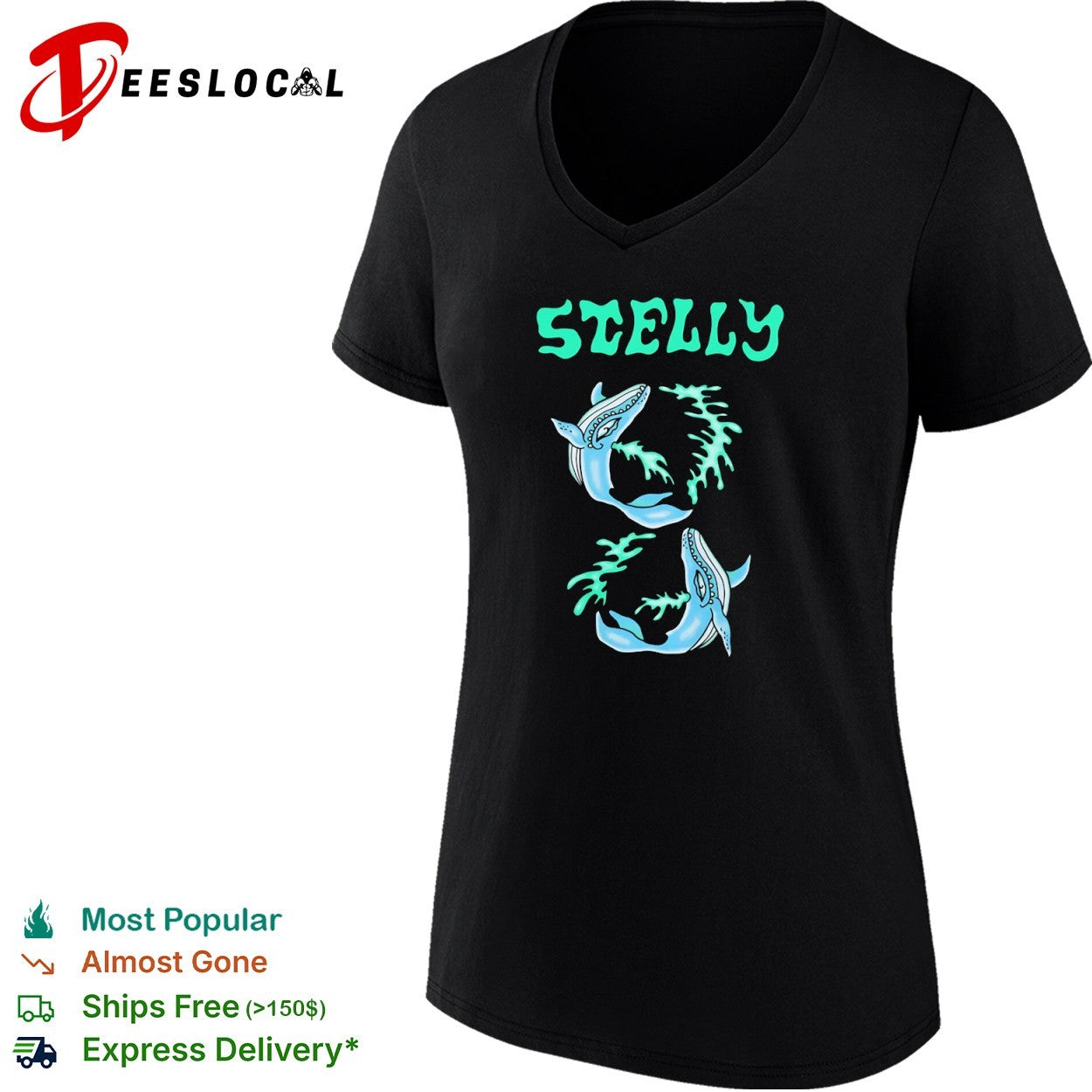 Stelly Whale ocean marine life whales sea creature shirt