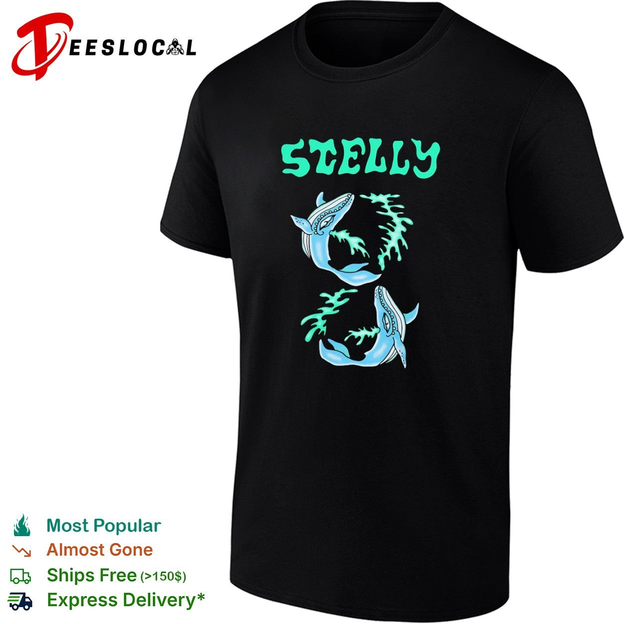 Stelly Whale ocean marine life whales sea creature shirt