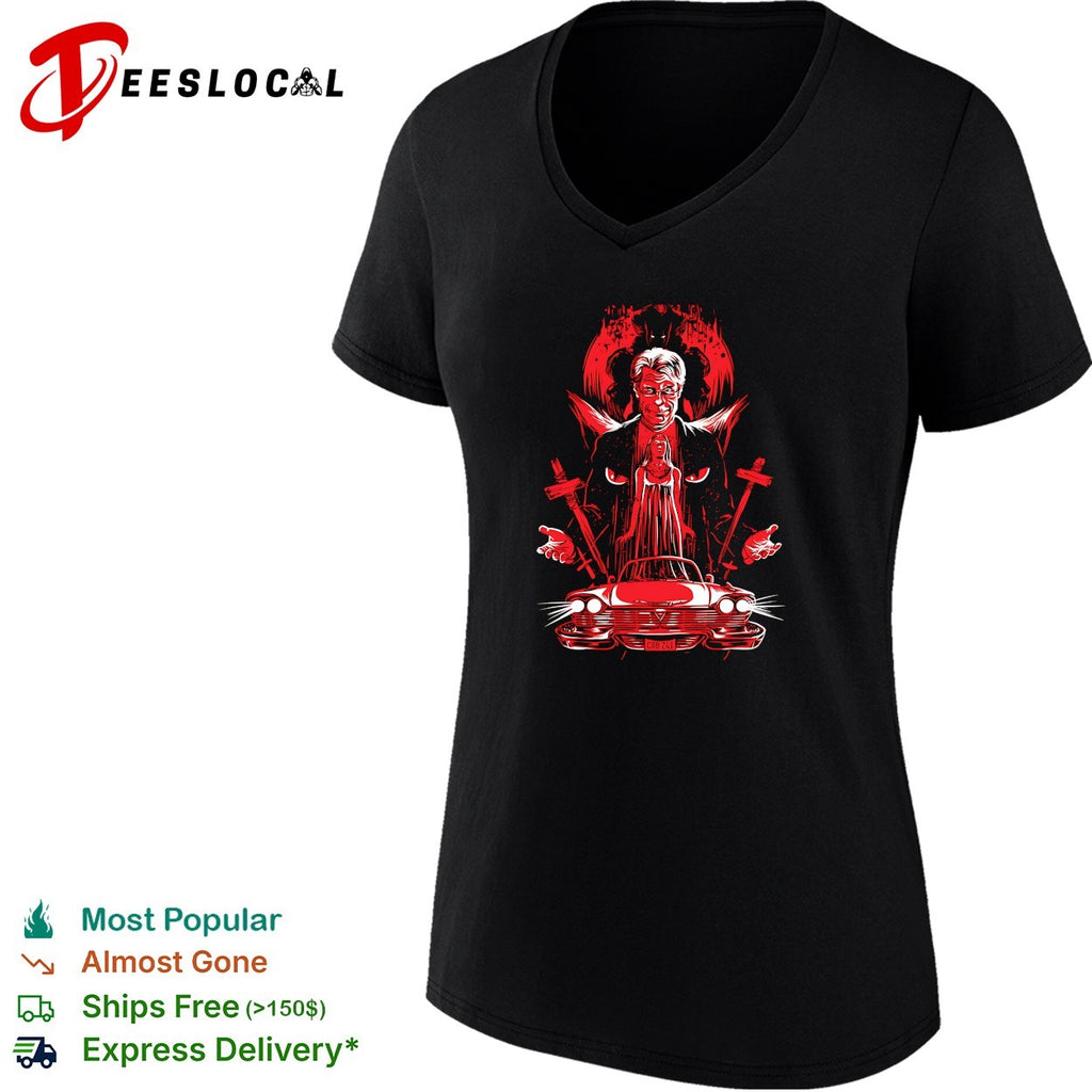 Stephen King featuring imagery from Christine Carrie Pet Sematary and It shirt