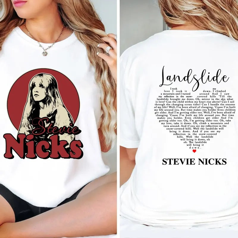 Stevie Nicks Landslide Lyrics Shirt, Stevie Nicks Tour Shirt Hoodie, Sweatshirt | RetroVerseTees.com