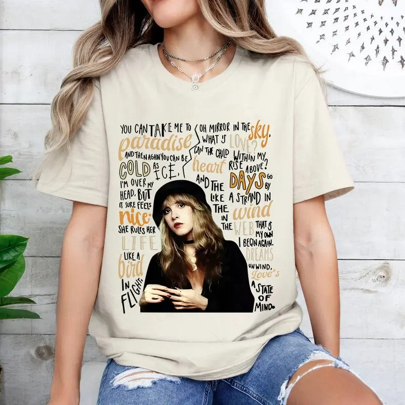 Stevie Nicks With Song Shirt Sweatshirt Hoodie, Stevie Nicks With Fan Sweatshirt, Gift For Her | RetroVerseTees.com