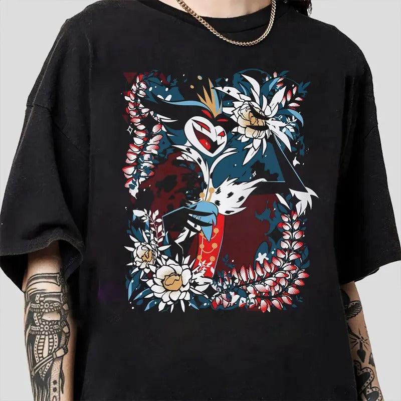 Stolas Flower T-Shirt, Stolas Helluva Boss Characters, Hazbin Hotel T-Shirt, Hazbin Hotel Cartoon , Birthday Gift for fan...