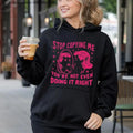 Stop Copying Me You're Not Even Doing It Right Funny Hoodie Casual Street Style Fleece Fabric Pullover Sweatshirt for...