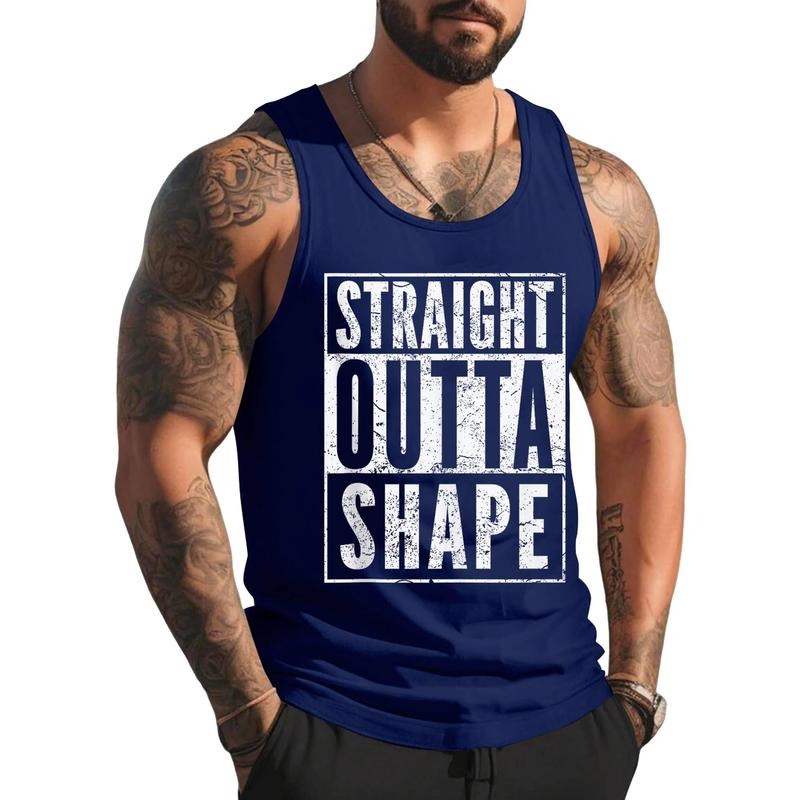 Straight Outta Shape Humor Fitness Funny Pun Workout Unisex Tank Top, Cotton, Size S-3XL T-Shirts, Hoodie, Sweatshirt